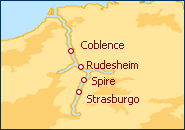 Voir l'itin�raire de la croisi�re La vall�e du Rhin romantique et le rocher de la Lorelei