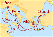 Voir l'itin�raire de la croisi�re Italie, Gr�ce, Turquie, Malte