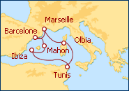Voir l'itin�raire de la croisi�re Paloma