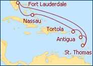 Voir l'itin�raire de la croisi�re Fort Lauderdale, Floride