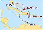 Voir l'itin�raire de la croisi�re Miami 
