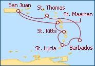 Voir l'itin�raire de la croisi�re San Juan, Puerto Rico 