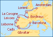Voir l'itin�raire de la croisi�re Exploracion a la Peninsula Iberica