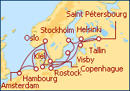 Voir l'itin�raire de la croisi�re Canal de Kiel y Tesoros del B�ltico