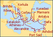 Voir l'itin�raire de la croisi�re Exploraci�n a Tierra Santa