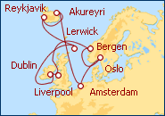Voir l'itin�raire de la croisi�re Noruega e Islas Brit�nicas II