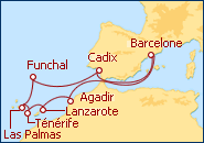 Voir l'itin�raire de la croisi�re Islas Canarias
