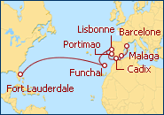 Voir l'itin�raire de la croisi�re Espa�a y Portugal