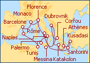Voir l'itin�raire de la croisi�re Gran Mediterraneo
