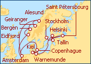 Voir l'itin�raire de la croisi�re B�ltico y Fiordos Noruegos