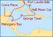 Voir l'itin�raire de la croisi�re Caribe Occidental