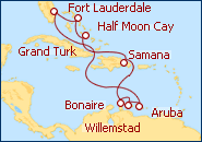 Voir l'itin�raire de la croisi�re Caribe