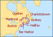 Voir l'itin�raire de la croisi�re Canada et Nouvelle Angleterre