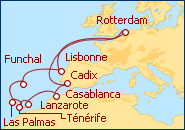 Voir l'itin�raire de la croisi�re Aventura en las Islas Canarias