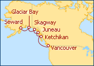 Voir l'itin�raire de la croisi�re Vancouver, British Columbia