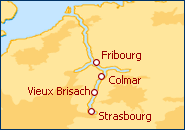 Voir l'itin�raire de la croisi�re March�s de No�l en Alsace et en For�t-Noire