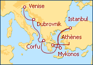 Voir l'itin�raire de la croisi�re Mediterraneo Oriental 2013
