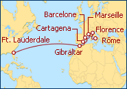 Voir l'itin�raire de la croisi�re Transatl�ntico Europa 2013
