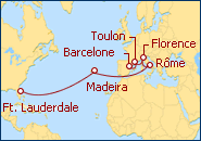 Voir l'itin�raire de la croisi�re Transatl�ntico Europa 2013