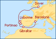 Voir l'itin�raire de la croisi�re Mediterraneo y Atlantico 2013