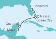 Itinéraire -  Mexique, États-Unis, Bahamas - MSC Croisières