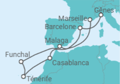 Itinéraire -  Espagne, Maroc, Portugal - MSC Croisières