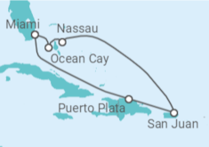 Itinéraire -  Eaux Turquoises des Caraïbes - avec Boissons - MSC Croisières