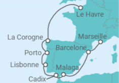 Itinéraire -  Espagne, Portugal - Costa Croisières