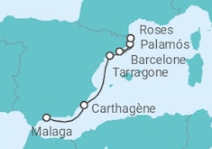 Itinéraire -  De Malaga à Barcelone Sur les traces des grands peintres espagnols Gaudi, Dali et Picasso - CroisiMer