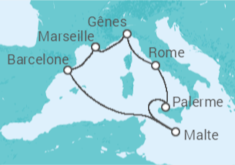 Itinéraire -  France, Italie, Malte - MSC Croisières
