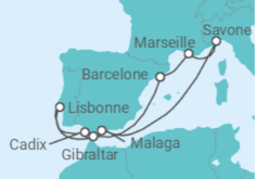 Itinéraire -  Italie, Espagne, Portugal, Gibraltar - Costa Croisières