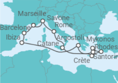 Itinéraire -  Italie, Grèce, Espagne - Costa Croisières