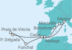Itinéraire -  France, Italie, Espagne, Portugal - Costa Croisières