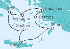 Itinéraire -  Athènes et Égée Iconique - 5 jours - Celestyal Cruises