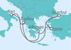 Itinéraire -  Turquie, Grèce, Italie - MSC Croisières