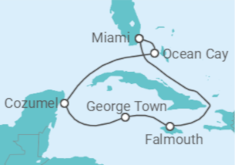 Itinéraire -  Jamaique, Iles Caiman, Mexique - MSC Croisières