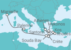Itinéraire -  Rivages de Sicile & Crète - CFC Compagnie Française de Croisières