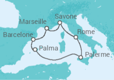 Itinéraire -  Espagne, Italie - Costa Croisières