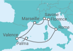 Itinéraire -  Italie, Espagne, France - Costa Croisières