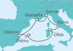 Itinéraire -  Italie, Espagne - Costa Croisières