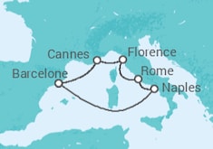 Itinéraire -  Italie, France - Disney Cruise Line