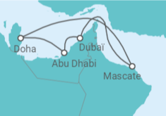 Itinéraire -  Emirats Arabes Unis, Oman, Qatar - Costa Croisières