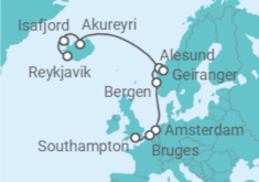 Itinéraire -  Islande, Norvège, Hollande, Belgique - Norwegian Cruise Line
