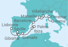 Itinéraire -  Gibraltar, Espagne, France, Italie - Norwegian Cruise Line