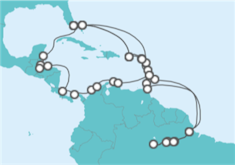 Itinéraire -  Brésil et Caraïbes 2024 - Oceania Cruises