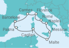 Itinéraire -  Italie, Malte, Espagne, France - Norwegian Cruise Line