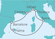Itinéraire -  Italie, Espagne, France - MSC Croisières