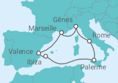 Itinéraire -  France, Italie, Espagne - MSC Croisières