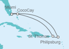 Itinéraire -  Saint Martin, Iles Vierges Américaines - Royal Caribbean