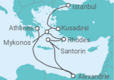 Itinéraire -  Turquie, Grèce, Égypte, Israël - Norwegian Cruise Line